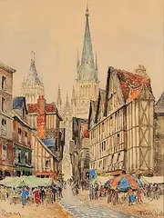 Frank-Will, Rouen, watercolour and graphite on paper