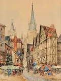 Frank-Will, Rouen, watercolour and graphite on paper