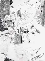 Barbara Ballachey, Untitled - Flowers in the Studio, 1983, graphite on paper