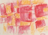 Lise Gervais, Untitled - Red and Yellow Squares, 1983, mixed media on paper