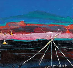 Jane Ash Poitras, Midnight Poles, 1998, acrylic on panel