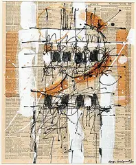 Serge Tousignant, Untitled - Abstract Study on Page From Telephone Book, 1964, mixed media on paper