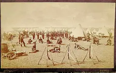 Oliver B. Buell, 8368 91st Regiment Encampment at Qu'Apple Station NWT [sic], black and white photograph on paper