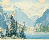 Lake Louise #33/100 by A.C. and Barbara Leighton - Barleigh, colour wood block on paper, sold Nov 2006