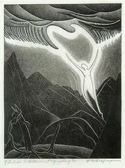 Henry Eric Bergman, A Tribute to Beethoven's 9th Symphony #5/25, wood engraving on paper