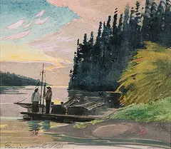 James Blomfield, Evening at the ... [Near Stanley Park], watercolour on paper