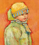 Joseane Brunelle, Braving the Canadian Winter, oil on canvas