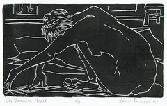 Laurel J.V. Cormack, The Favourite Model #6/9, 1993, lino block on paper