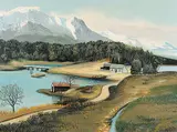 Sanford Fisher, Untitled - Summer Cottage, oil on canvas board