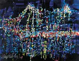 George Bruce Head, Untitled - Abstract in Blue, Green and Red, 1997, mixed media on paper