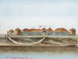Ernest John Hutchins, Old Fort Garry, Winnipeg, 1870 [Demolished 1882], 1911, watercolour on paper