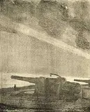 Arthur Lismer, The Sentinels [the Coast Defence Battery, Halifax], 1919, lithograph on paper