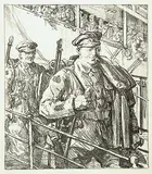 Arthur Lismer, Home Again [Landing at Pier 2, Halifax], 1918, lithograph on paper