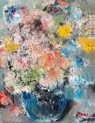 Jack Harold Markell, Untitled - Spring Flowers, 1958, oil on hard board
