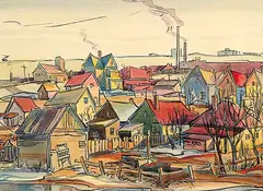 Bartley Robilliard Pragnell, Moose Jaw, Suburbs, 1933, watercolour on paper