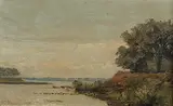 Ernest H. Stevenson, Nuns Island and River, Montreal, 1911, oil on paper board