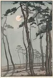 Yoshijuro Urushibara, Moonlight, Bournemouth, 1924, colour wood block on paper
