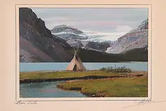 George Noble, Bow Lake, hand coloured photograph on paper