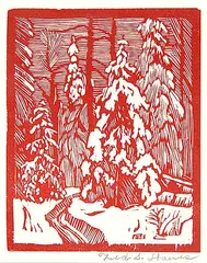 Untitled - Winter Trees by Frederick Stanley Haines, wood engraving on paper, sold Jun 2006