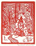 Frederick Stanley Haines, Untitled - Winter Trees, wood engraving on paper