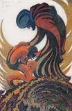 The Prodigal Son #27/60 by Sybil Andrews, 1939, colour lino block on paper, sold Apr 2006