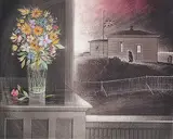 Aunt Gerti Hann Home in Wesleyville #10/50 by David Blackwood, 1987, colour etching on paper, sold Apr 2006
