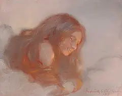 Frederick Sproston Challener, Venus Looking at the Sleeping Adonis, 1903, pastel on paper