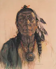 Nicholas Raphael de Grandmaison, Two Guns, 1927, pastel on paper