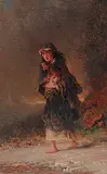 Otto Reinhold Jacobi, Gypsy Mother with Child, oil on canvas board