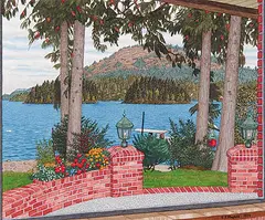 E. J. Hughes, Looking North from a Patio, Shawnigan Lake, 1994, watercolour on paper
