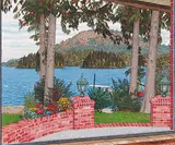 E. J. Hughes, Looking North from a Patio, Shawnigan Lake, 1994, watercolour on paper
