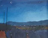 Untitled - Buffalo in Moonlight by Robert F.M. McInnis, 1999, oil on canvas, sold Apr 2006