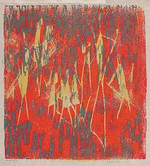 Janet Mitchell, Wood Print, 1967, colour relief print on paper