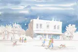 Janet Mitchell, Sunday Morning, On the Street, 1993, watercolour on paper