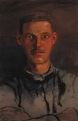 Edmund Morris, Untitled - Portrait of a Worker, 1905, pastel on paper board