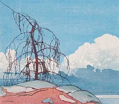 Jack Pine #62/100 by Walter J. Phillips, 1940, colour wood block on paper, sold Apr 2006