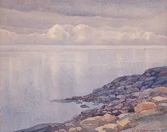 Untitled - Sea Shore by Leslie Gale Saunders, 1947, watercolour on paper, sold Apr 2006