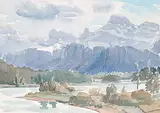 Margaret Shelton, Untitled - Clouds over Mountain Range