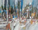 Gordon A. Smith, Untitled - Abstract Forest Scene, 1960, acrylic on canvas
