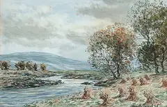 Harvest Time, Humbre by John Hamilton Glass, watercolour on paper, sold Apr 2006