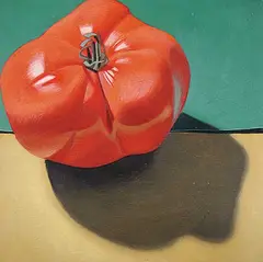 John Scott Hall, Tomato, 1976, acrylic on hard board