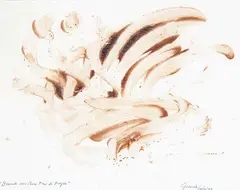 Lise Gervais, Devant un Bon Peu de Foyer, 1977, acrylic on paper