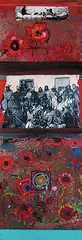 Jane Ash Poitras, Untitled - Journeying, collage and mixed media on wood board