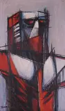 Shizueye Takashima, Medieval Warrior, 1962, oil on canvas