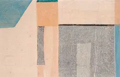 Takao Tanabe, Untitled - Collage in Beige and Blue, 1965, collage on hard board