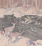 Deer, Kananaskis #26/100 by A.C. and Barbara Leighton - Barleigh, colour wood block on paper, sold Apr 2006