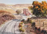 Donald Alwin Frache, Untitled - Foothill Elevators, watercolour on paper