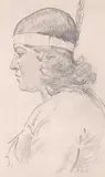 Thomas Garland Greene, Untitled - Portrait of Pauline Johnson, graphite on paper