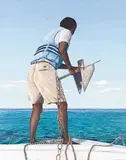 Judith E. Hall, Approaching the Reef, Belize, acrylic on canvas
