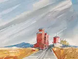 Harry Heine, Untitled - Red Elevators in the Foothills